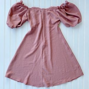Misguided - Milkmaid dusty pink mini skater dress - size 0